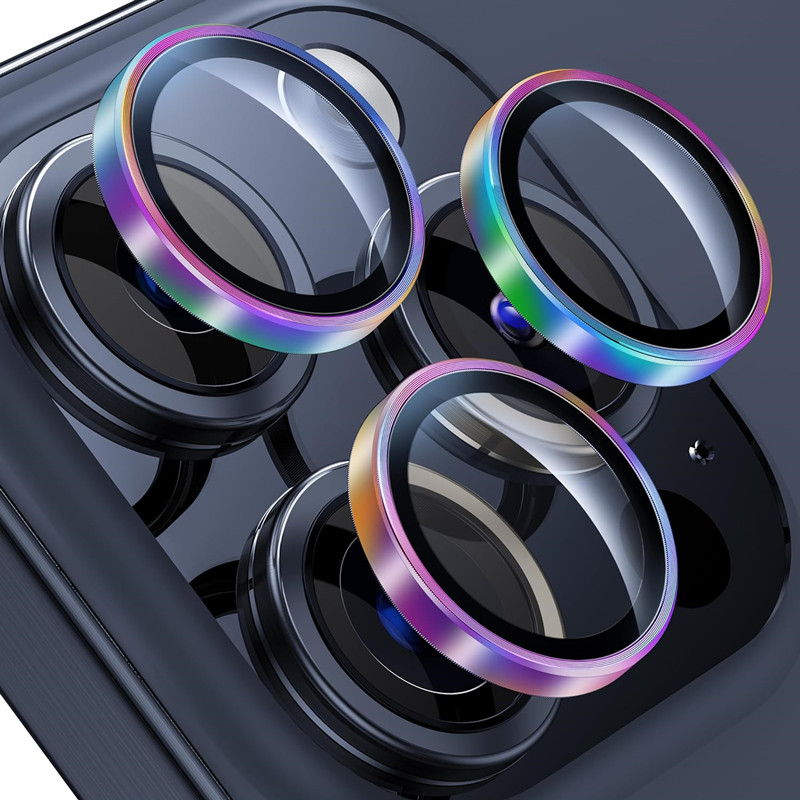 Phone Accessories Kit - 1 zestaw metalowych pierścieni szklanych osłon